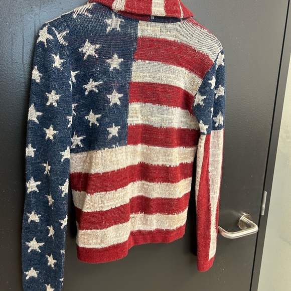 Ralph Lauren Denim & Supply M Vint Y2K rare sought after American Flag cardigan - Picture 7 of 11